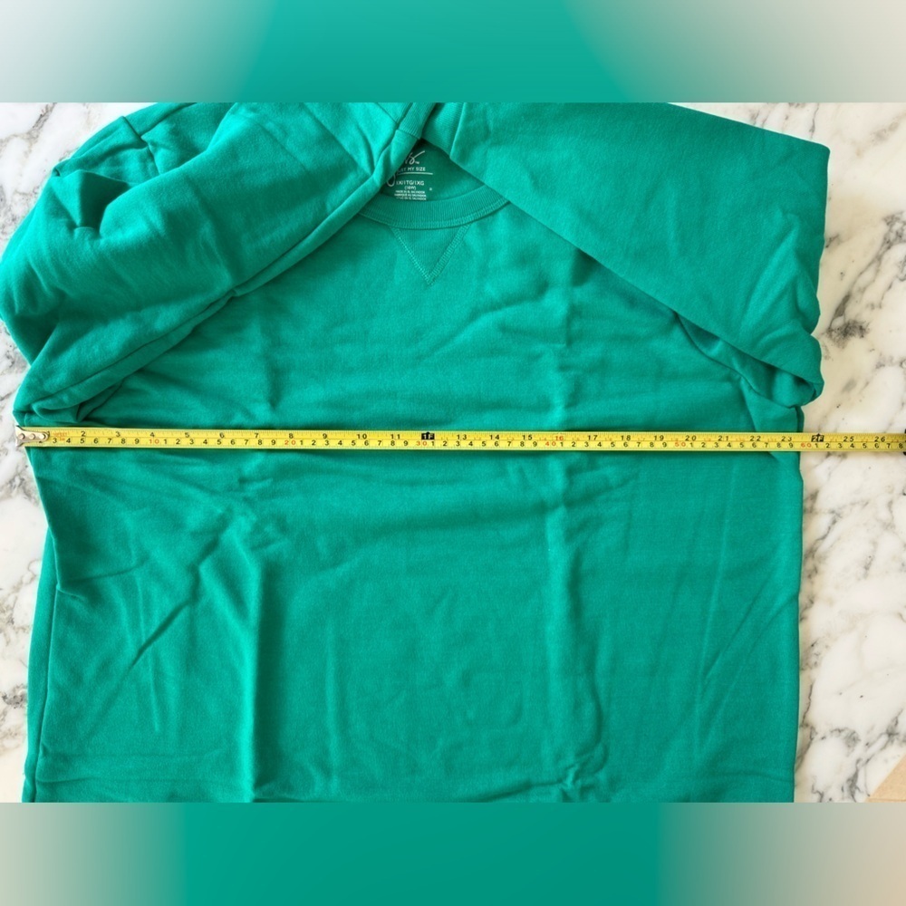 New Hanes EcoSmart Kelly Green Crewneck Sweatshirt 1X Cotton Blend Pullover - Picture 7 of 9